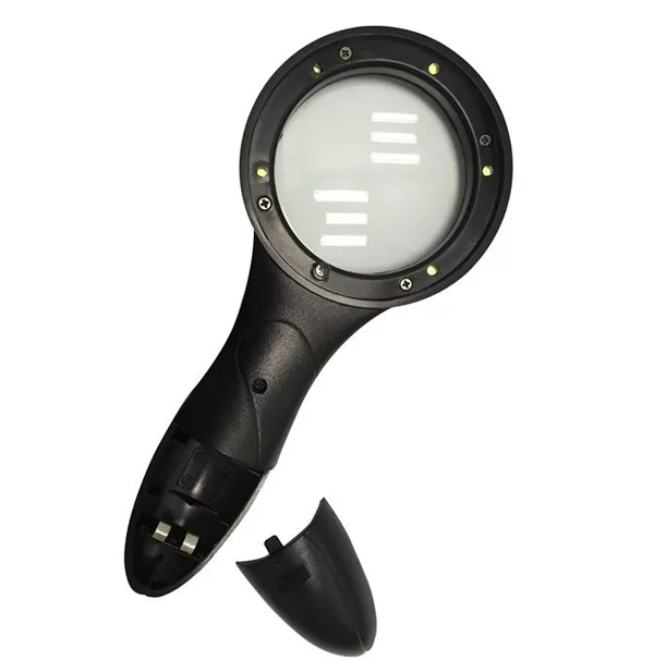 ذره بین magnifier 60mm دارای 6 عدد LED ( گرد )