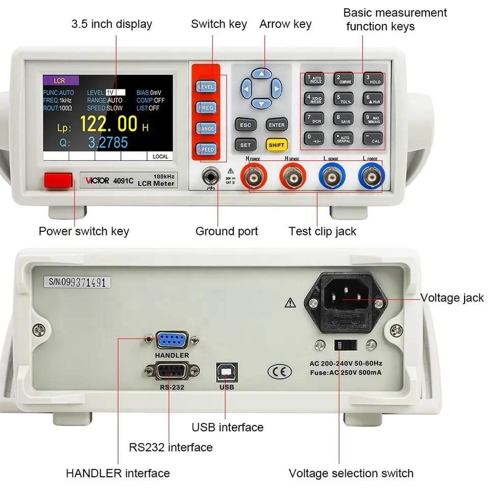 LCR متر دیجیتال رومیزی 20KHz ویکتور VICTOR VC-4091B