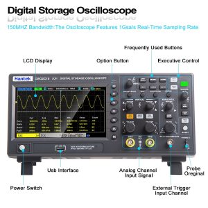 اسیلوسکوپ دیجیتال 100مگاهرتز 2کانال هانتک اصلی Hantek DSO2C10